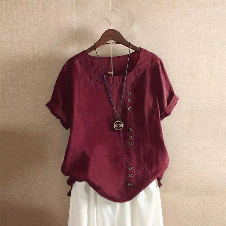 Women's Retro Plus Size Loose Fit Short Sleeve T-Shirt