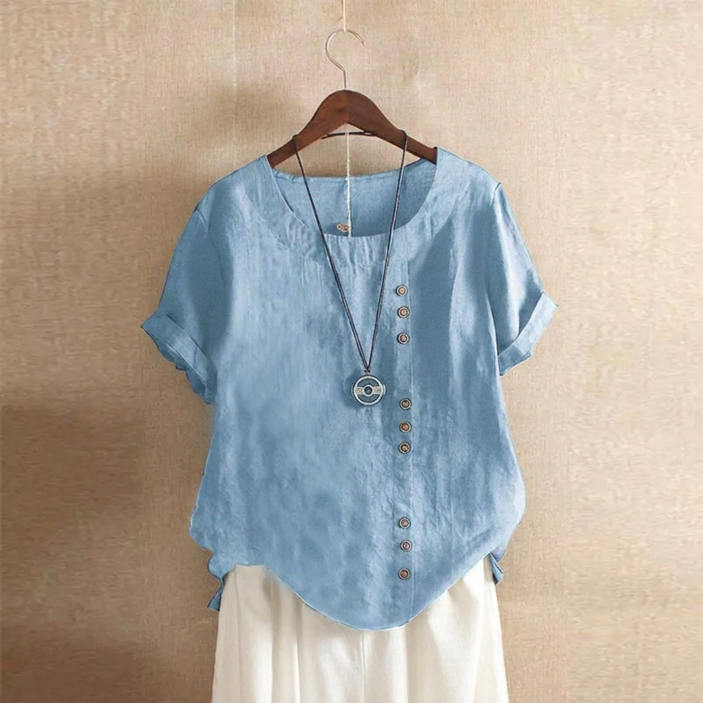 Women's Retro Plus Size Loose Fit Short Sleeve T-Shirt