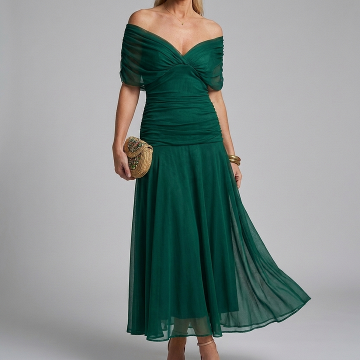 Women's Casual V-Neck A-Line Maxi Dress