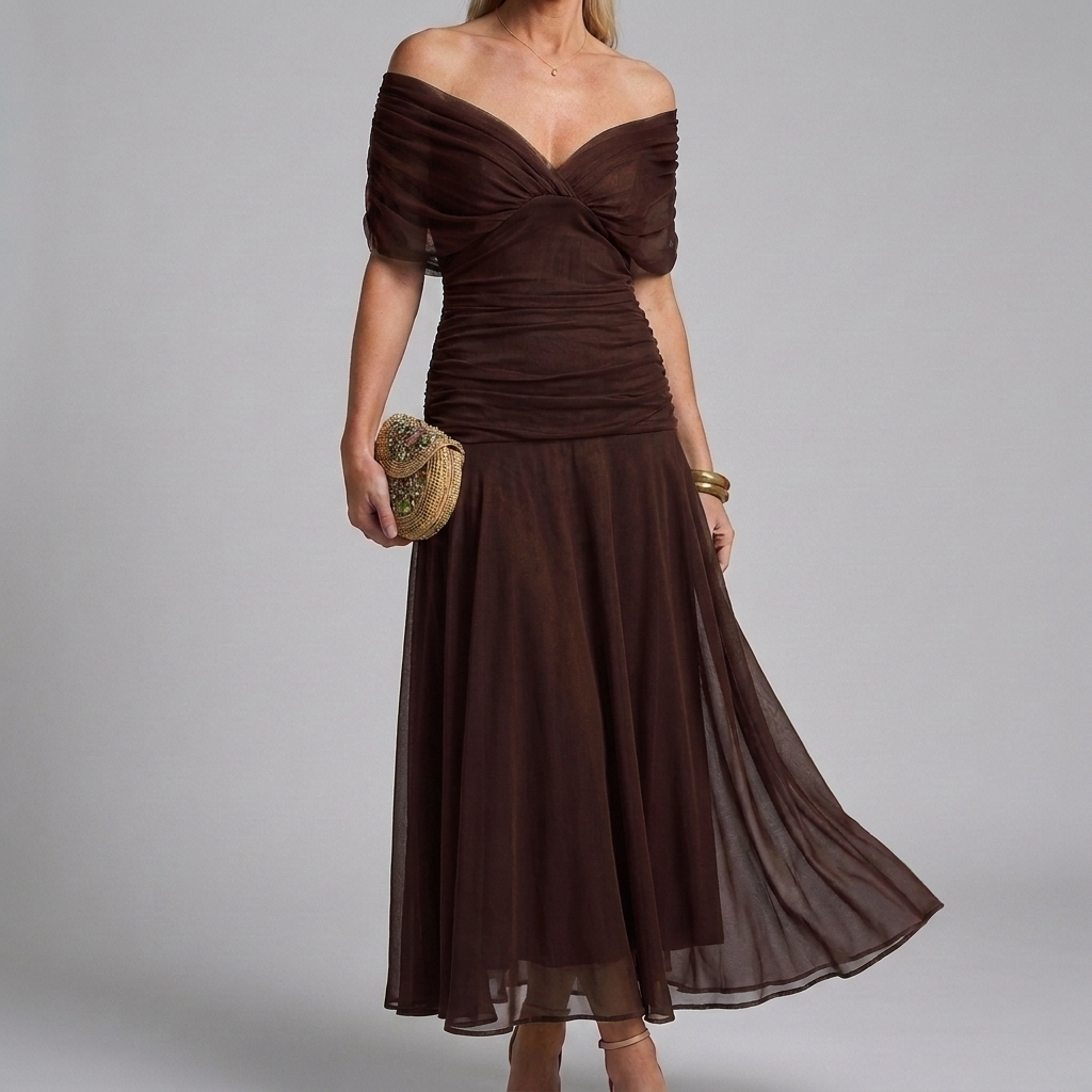 Women's Casual V-Neck A-Line Maxi Dress