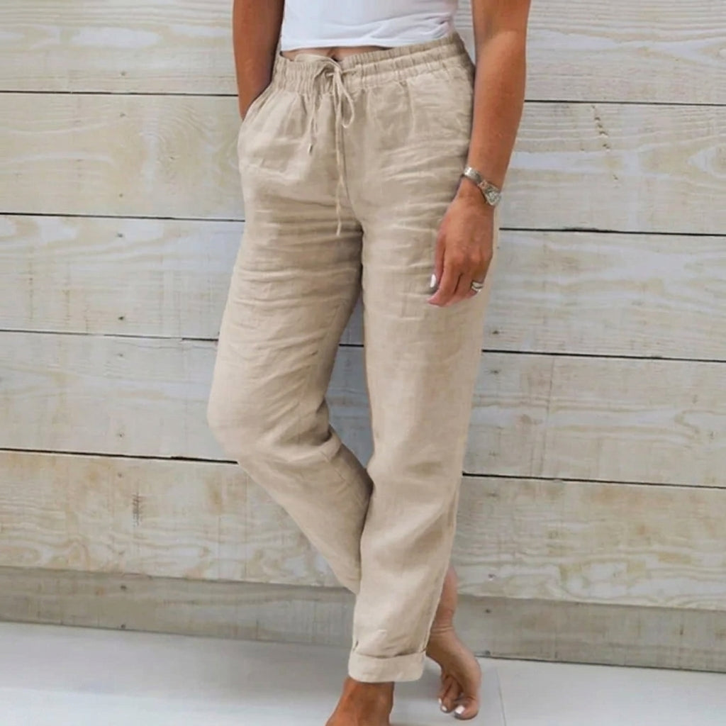 Women's Casual High Waist Straight Leg Trousers