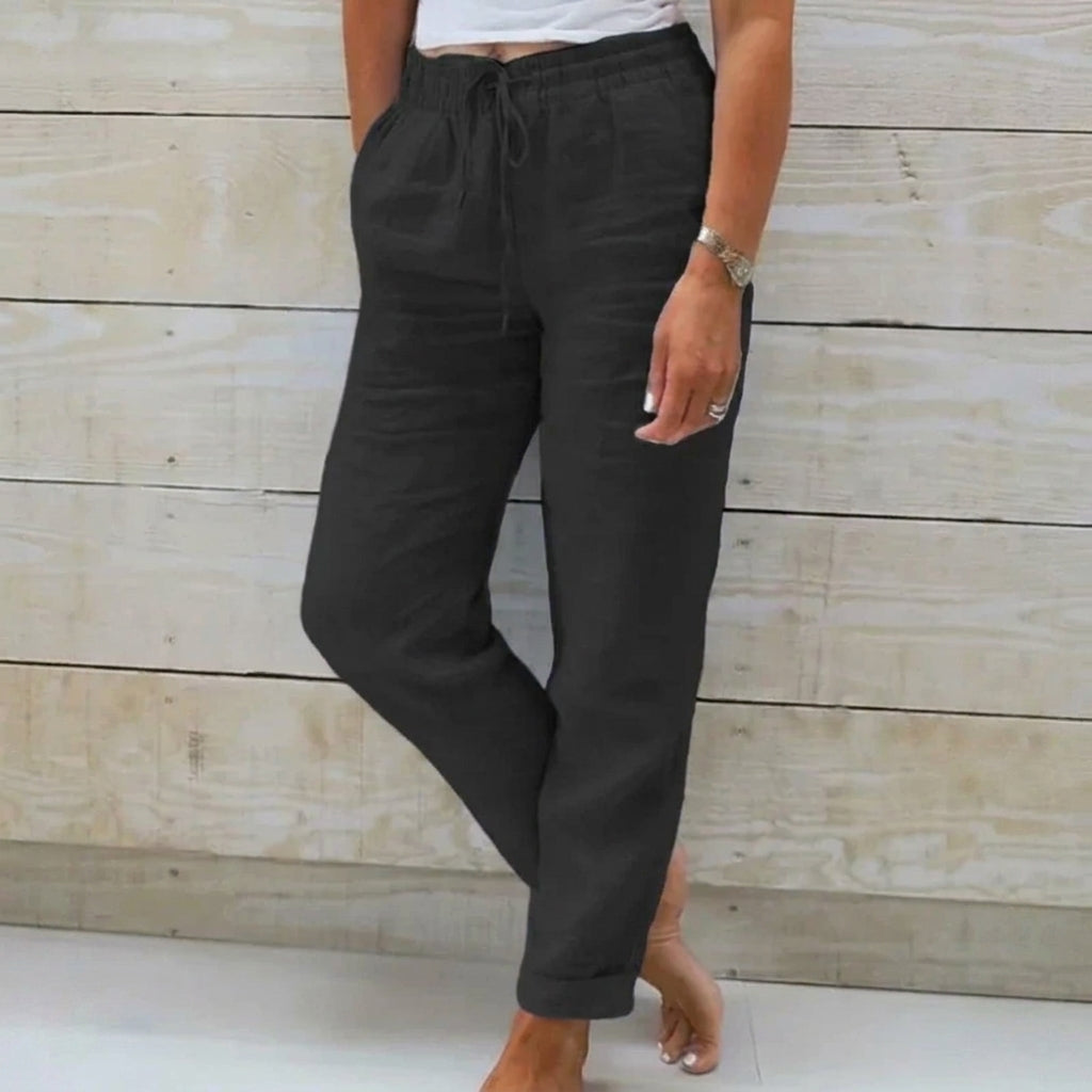 Women's Casual High Waist Straight Leg Trousers