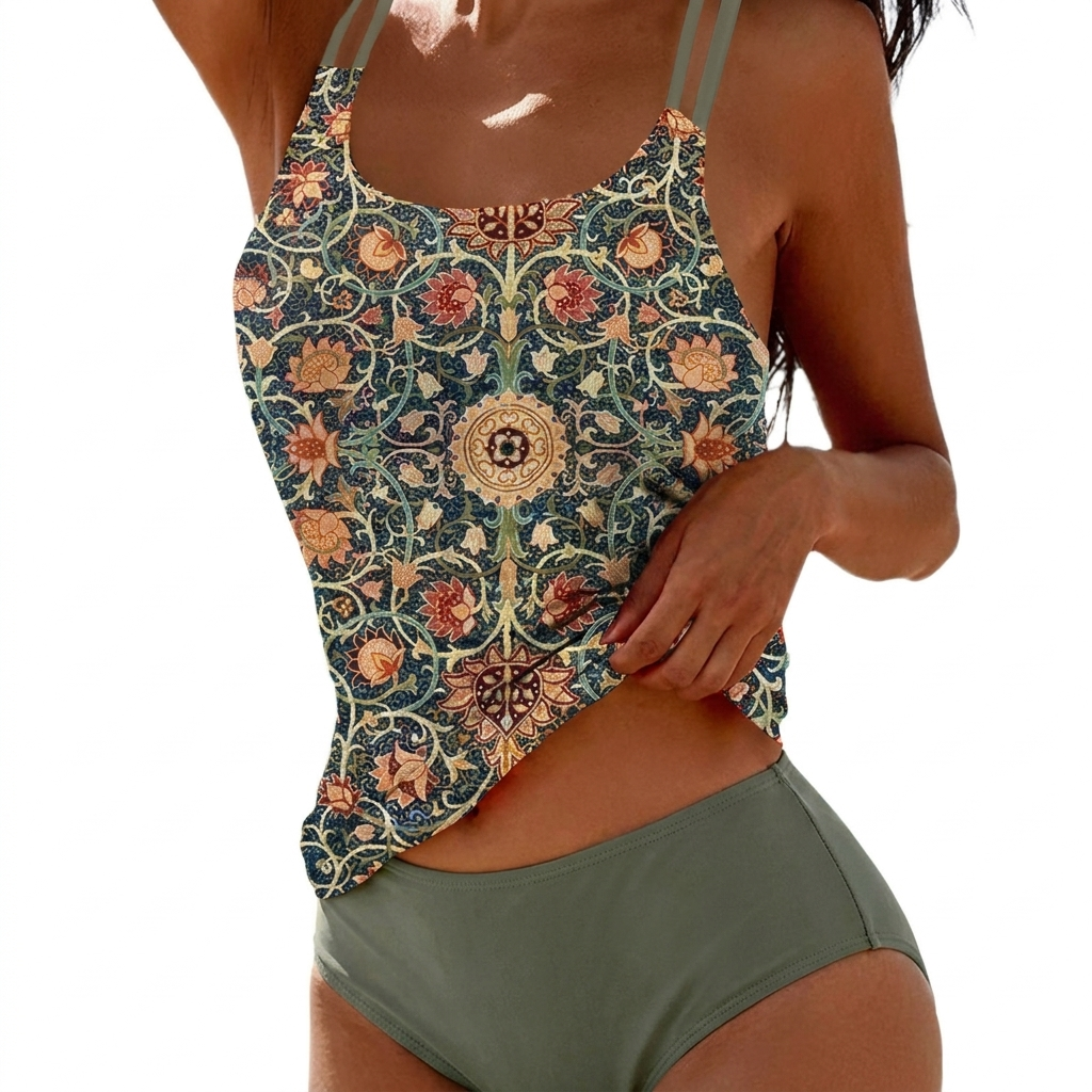 Women’s Casual Printed Two Piece Swimsuit with High Waist Fit