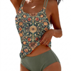Women’s Casual Printed Two Piece Swimsuit with High Waist Fit