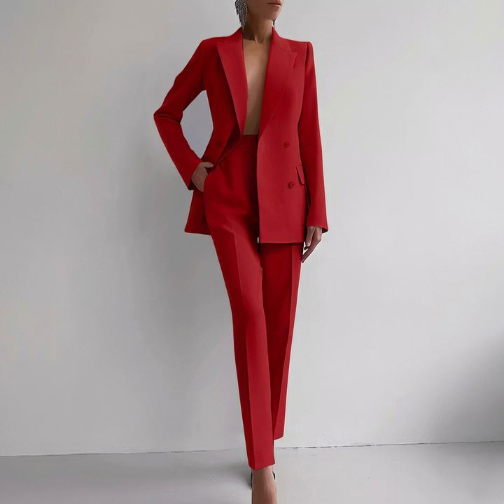 Women's Business Blazer and Slim Fit Pants Set