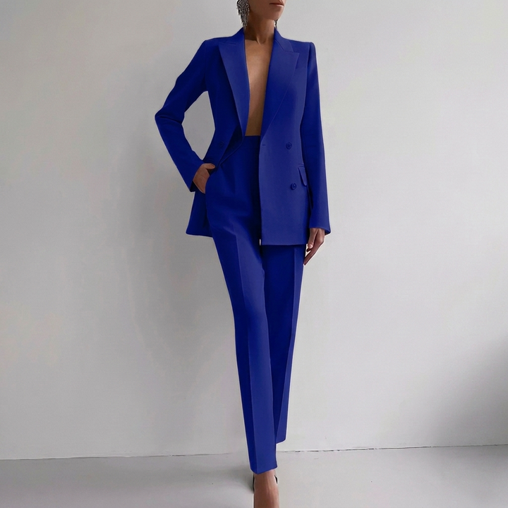 Women's Business Blazer and Slim Fit Pants Set