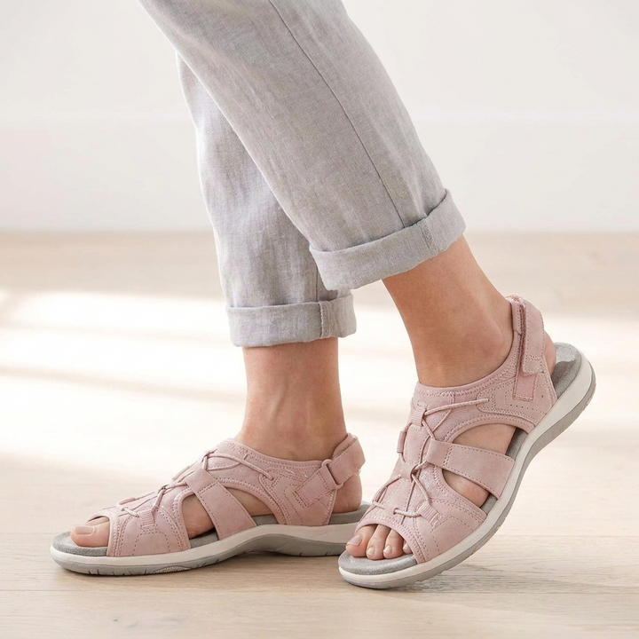 Women's Round Toe Velcro Wedge Sandals