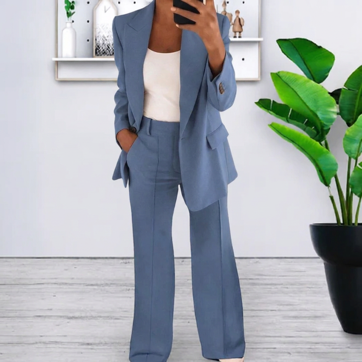 Women’s Lapel Blazer Jacket &amp; Slim Fit Trousers Suit