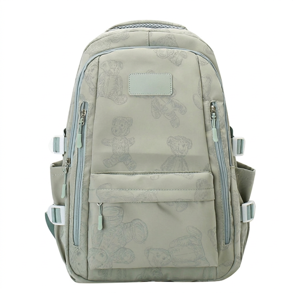 Casual Canvas Zipper Notebook Backpack