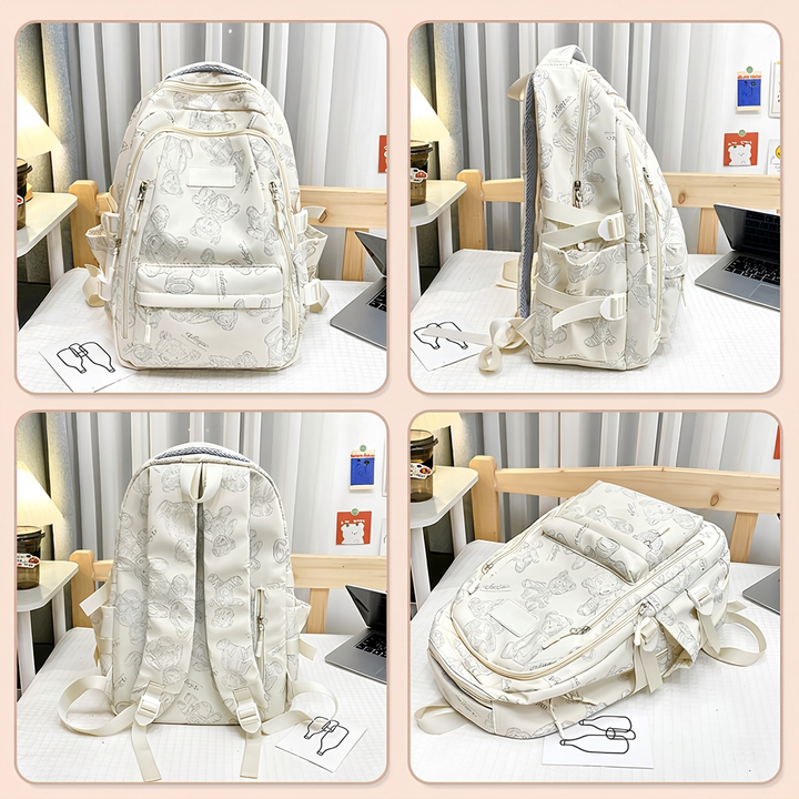 Casual Canvas Zipper Notebook Backpack