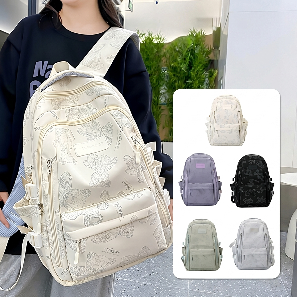 Casual Canvas Zipper Notebook Backpack