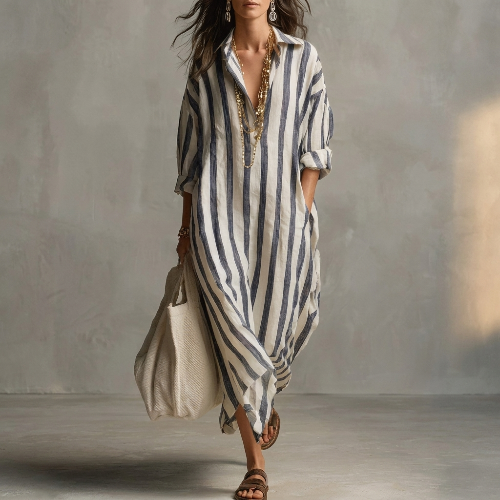 Women’s Striped Dress with Pockets
