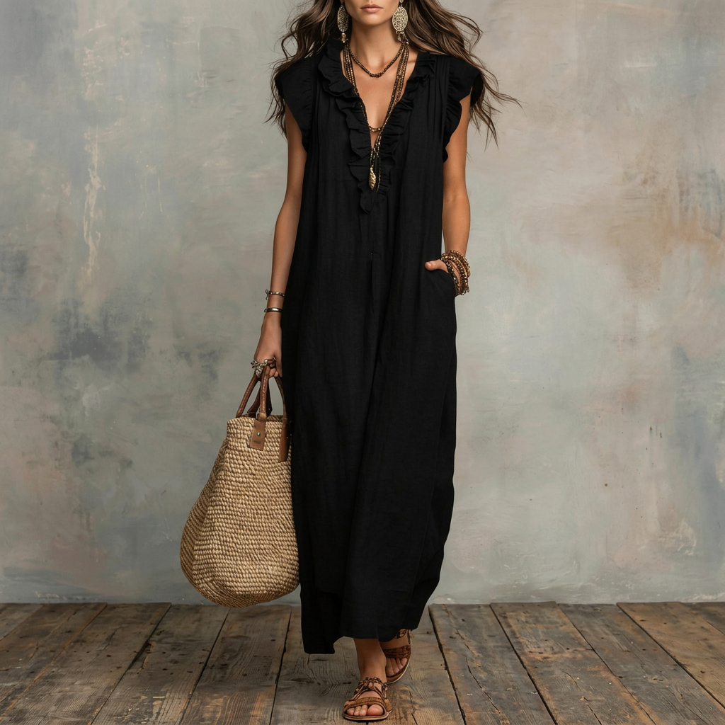 Women’s Solid Color Midi Dress