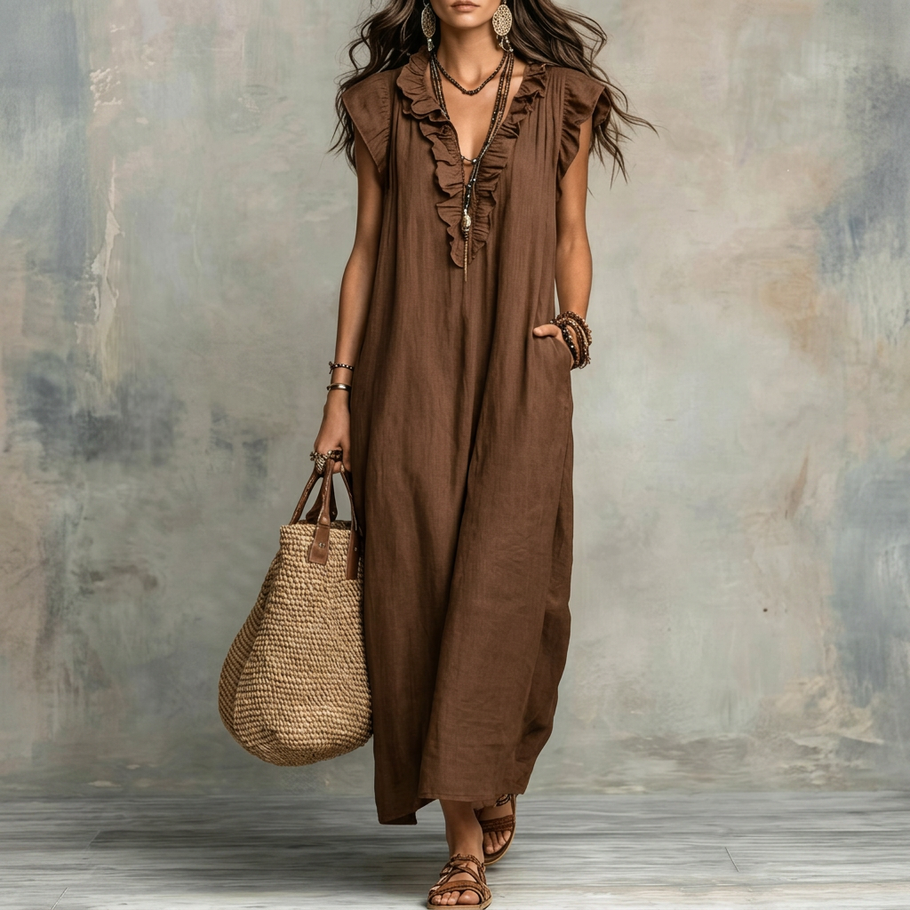 Women’s Solid Color Midi Dress