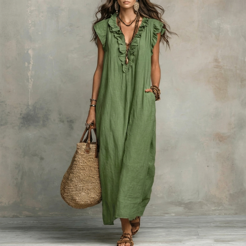 Women’s Solid Color Midi Dress