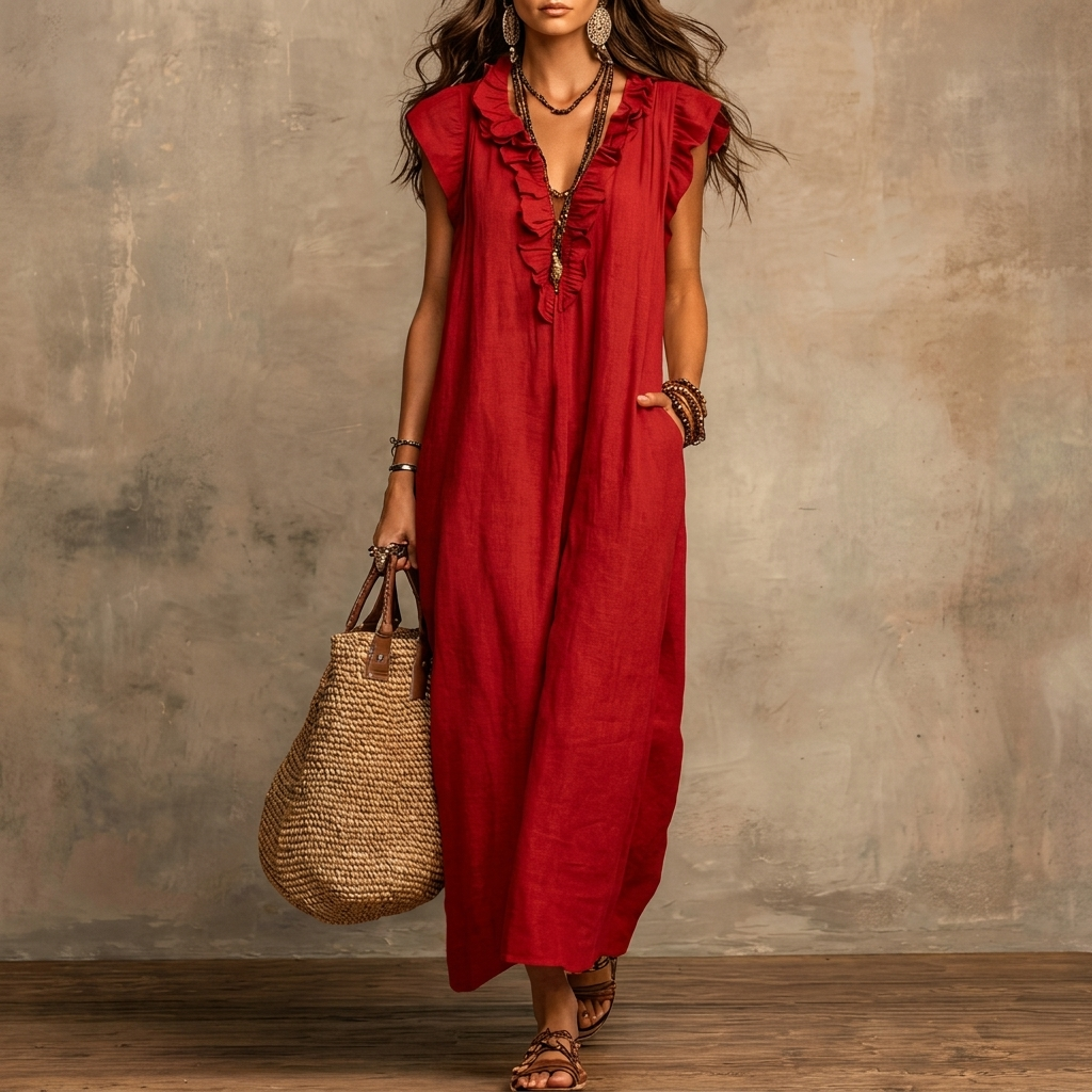 Women’s Solid Color Midi Dress