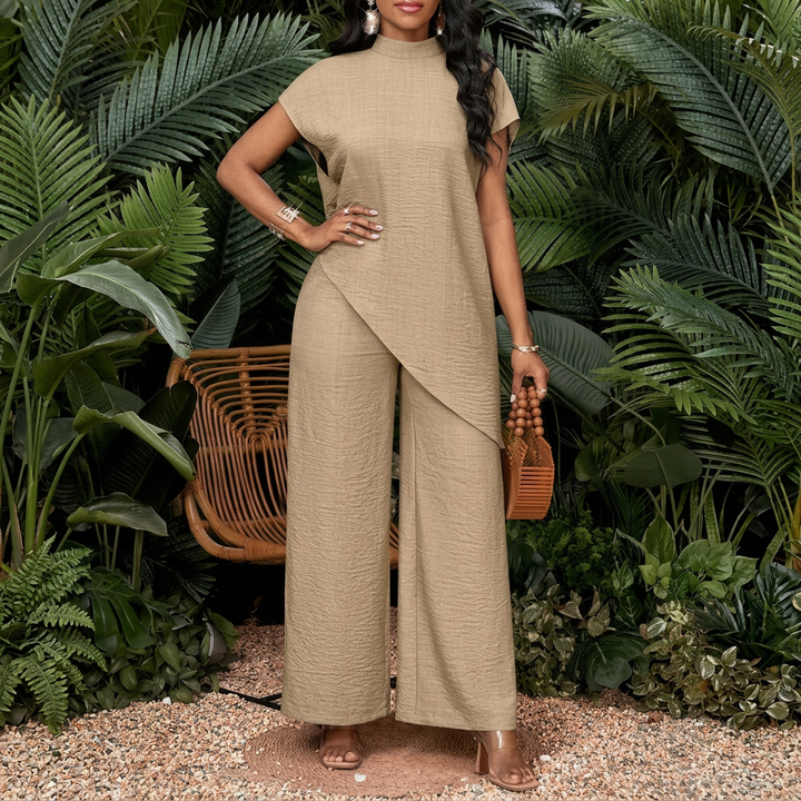 Women’s Asymmetrical Top and Pants Set