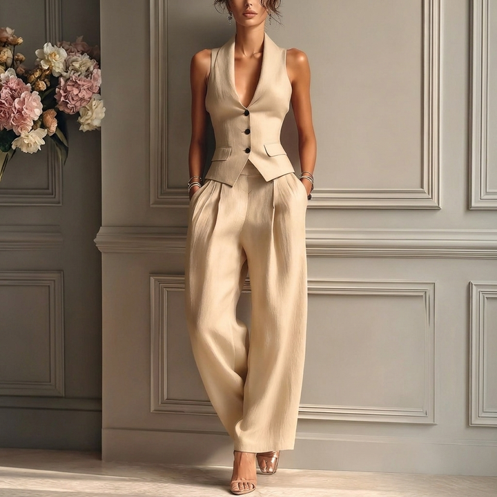 Women’s Elegant Vest and Pants Set