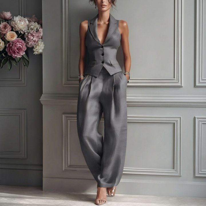 Women’s Elegant Vest and Pants Set