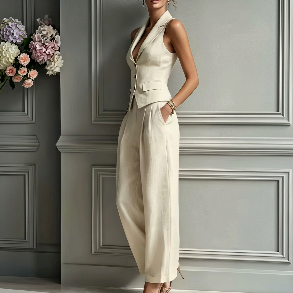 Women’s Elegant Vest and Pants Set