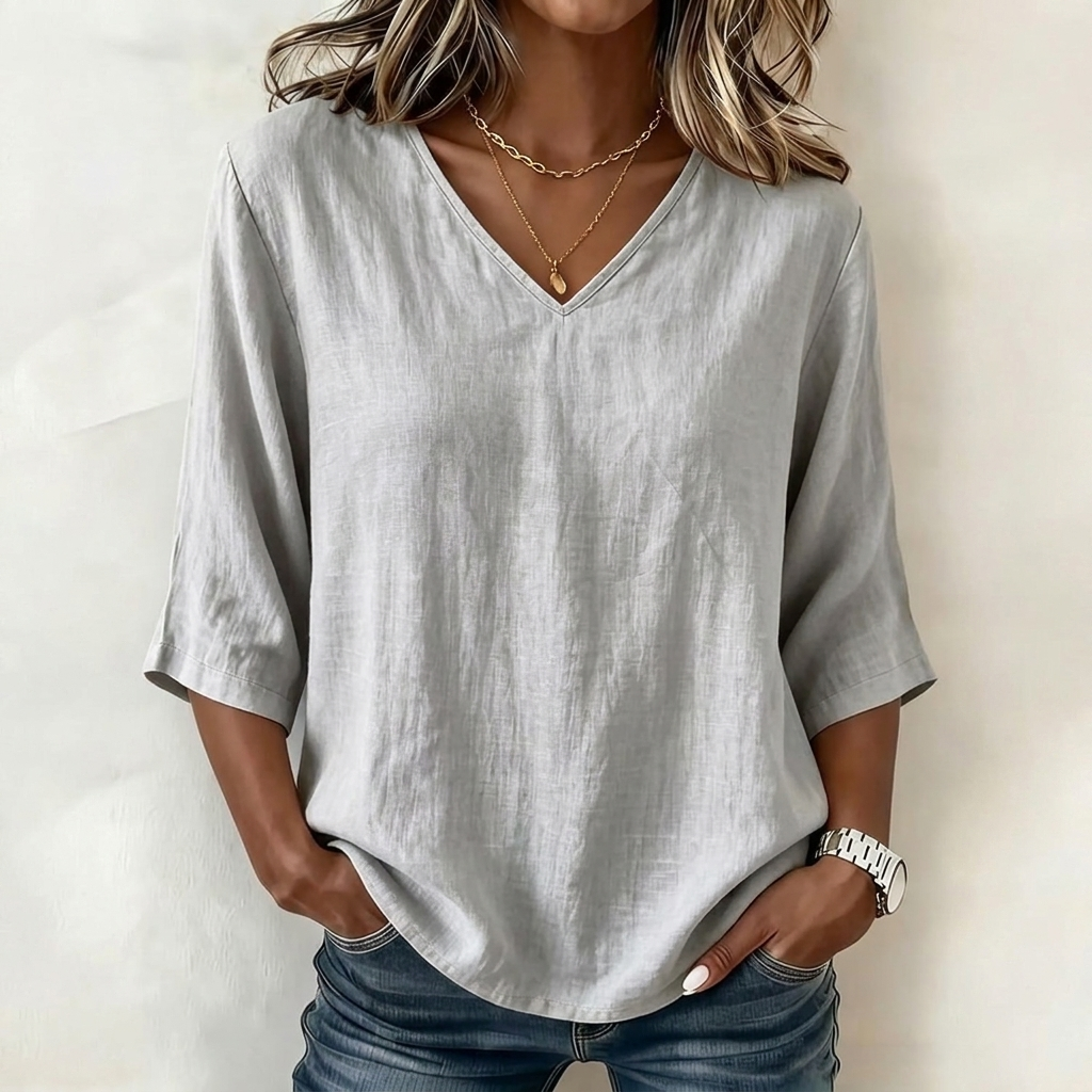 Women’s V-Neck Loose Fit Top