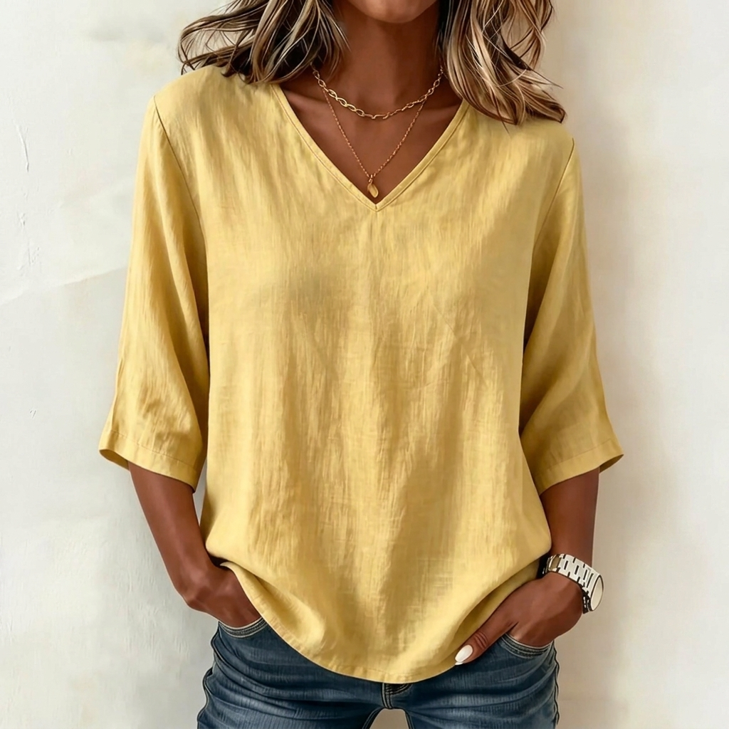 Women’s V-Neck Loose Fit Top
