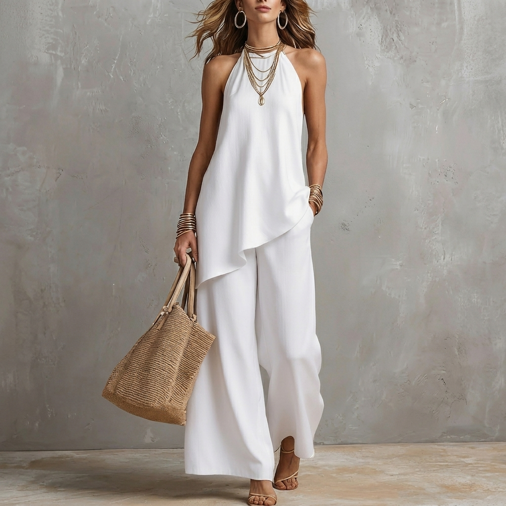 Women’s Sleeveless Vest and Pants Set