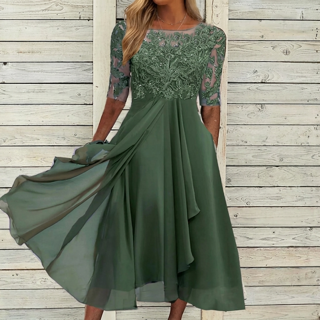 Women’s Lace Hollow Out Evening Dress