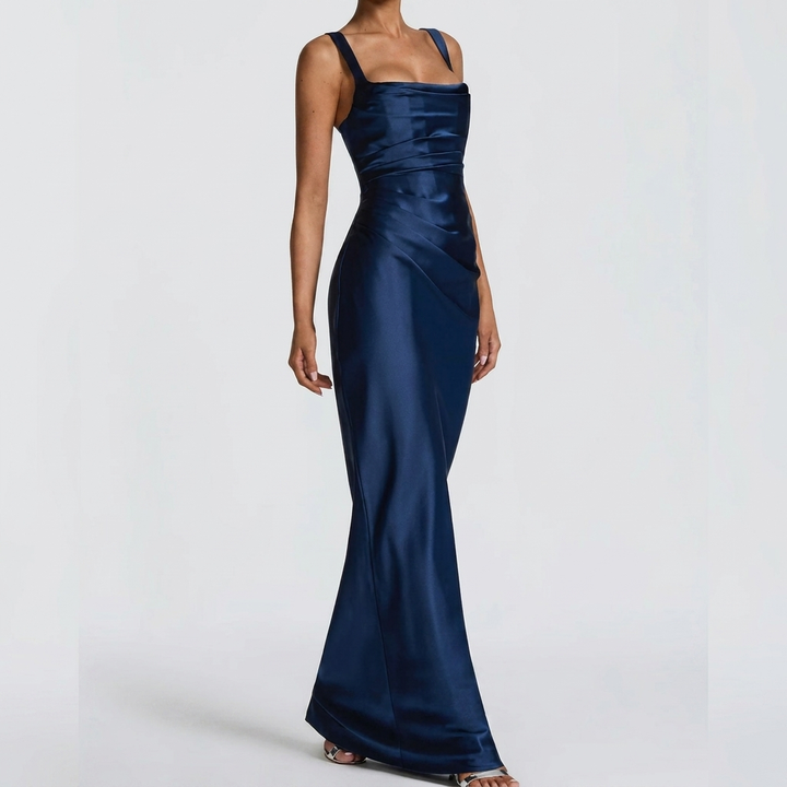 Elegant Strap Waist Long Dress
