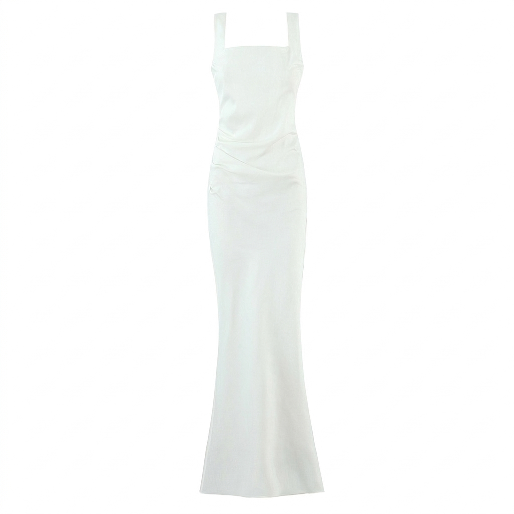 Elegant Strap Waist Long Dress