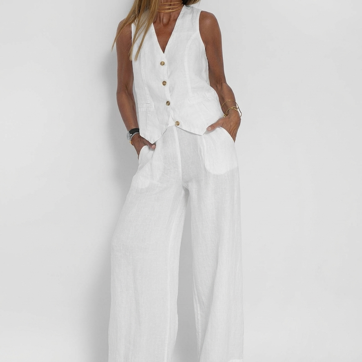 Vest &amp; Wide-Leg Trousers Set