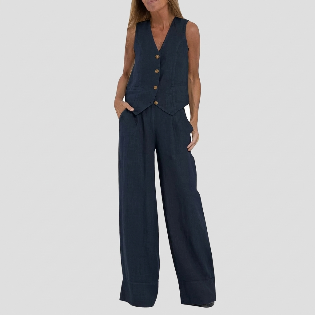 Vest &amp; Wide-Leg Trousers Set
