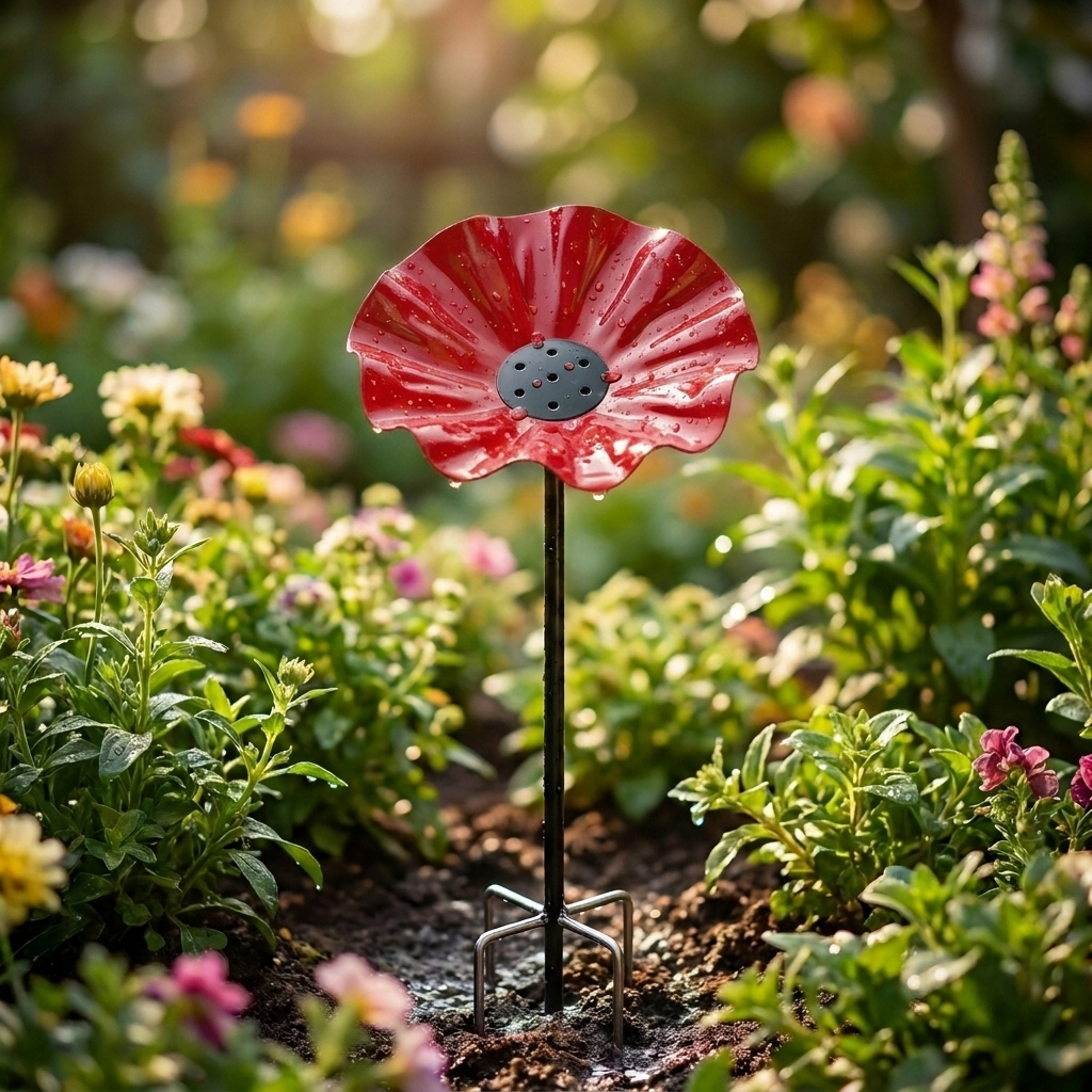 Metal Flower Garden Bird Feeder