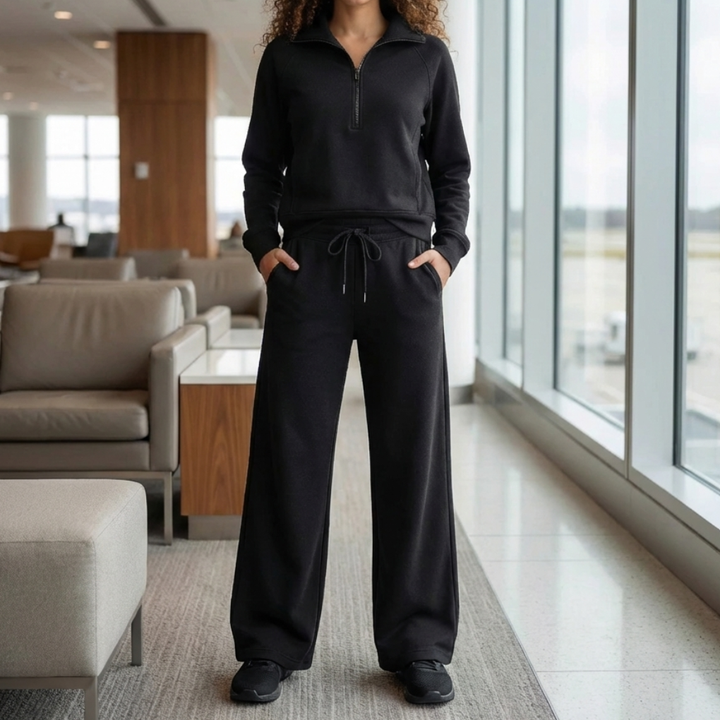 Coordinated Wide-Leg 2-Piece Set