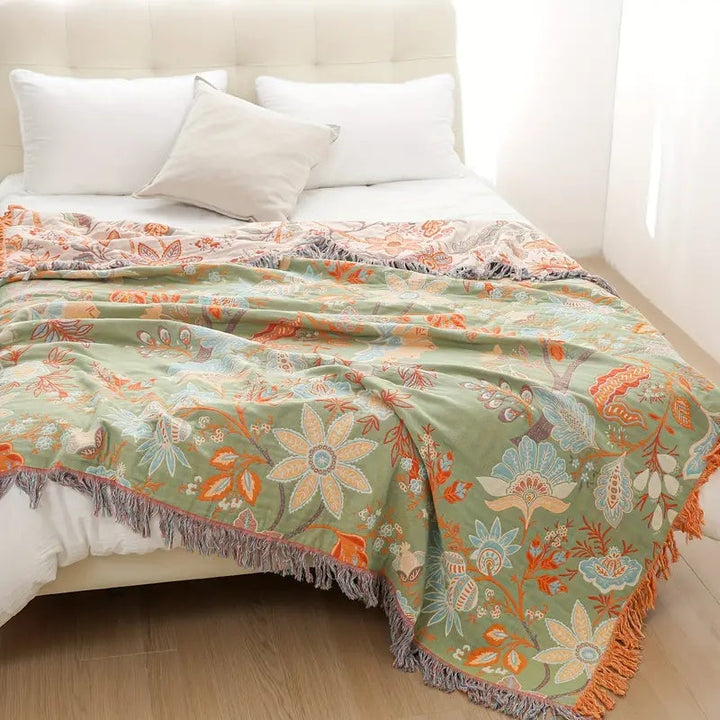 Cozy Floral Throw Blanket floral Boho