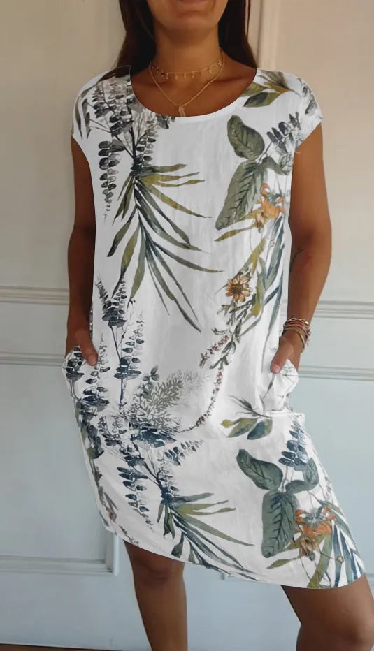 Iza Women's Floral Short Sleeve Shift Dress