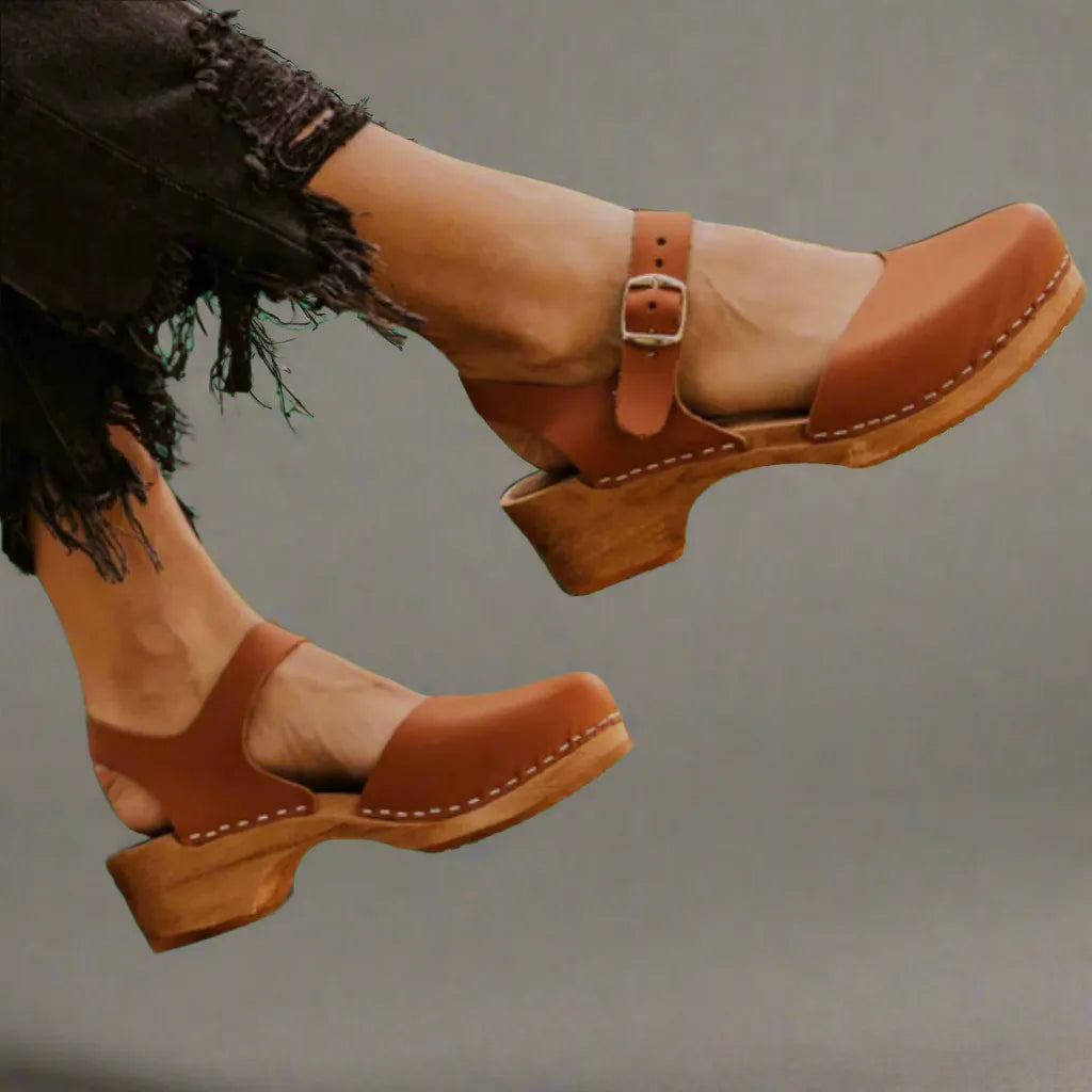 Joy Women's Platform Ankle Strap Clogs
