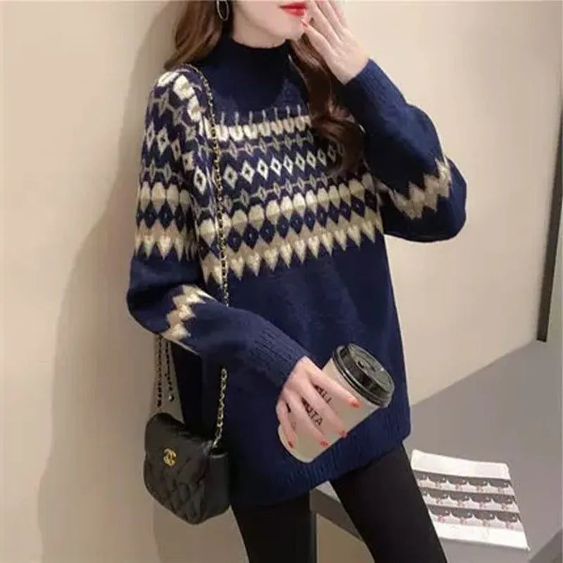 Klarissa Women's Fair Isle Turtleneck Sweater