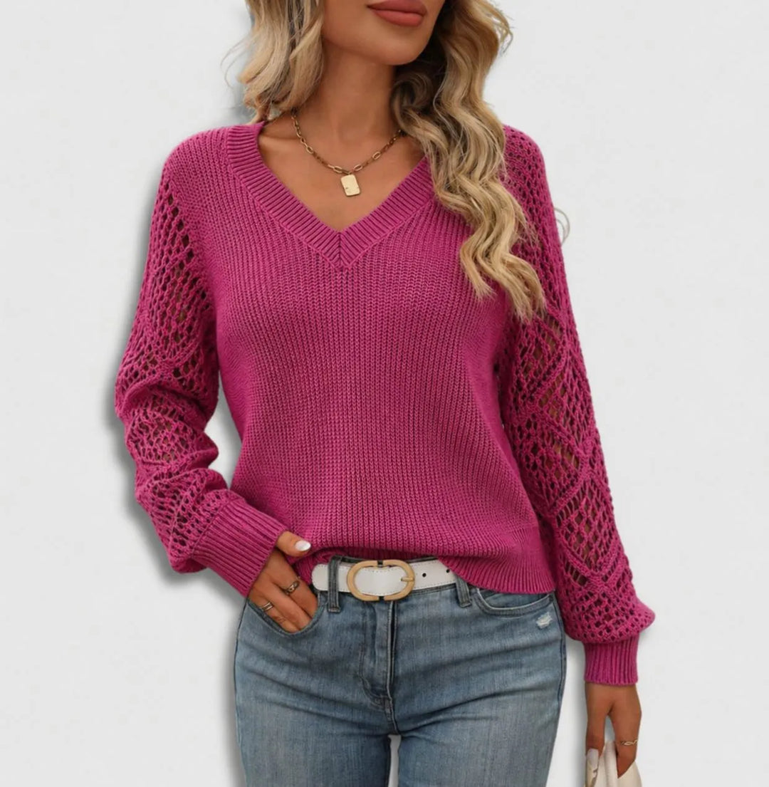 Konstanze Women's Ribbed Knit V-Neck Sweater