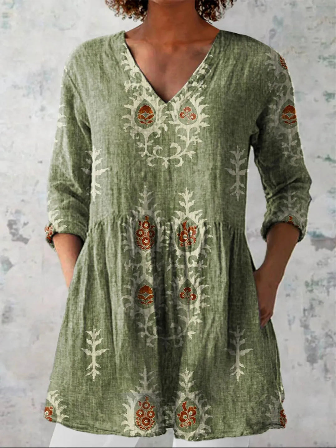Maeve Women's Embroidered V-Neck Tunic Shirt