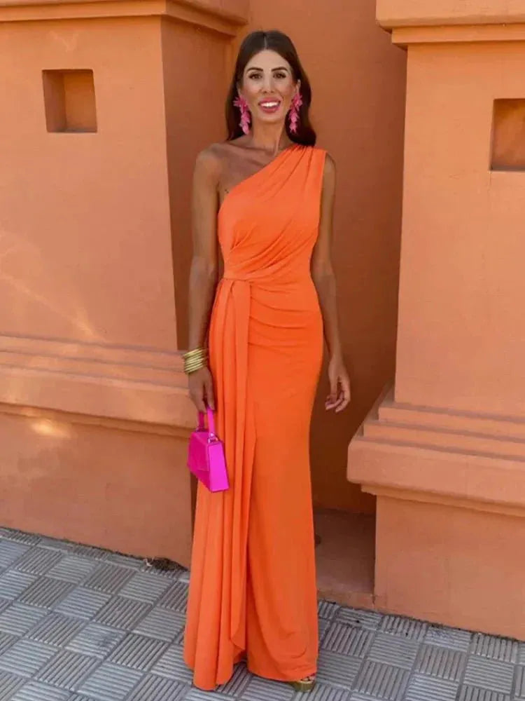 Morgance Women's One-Shoulder Maxi Dress