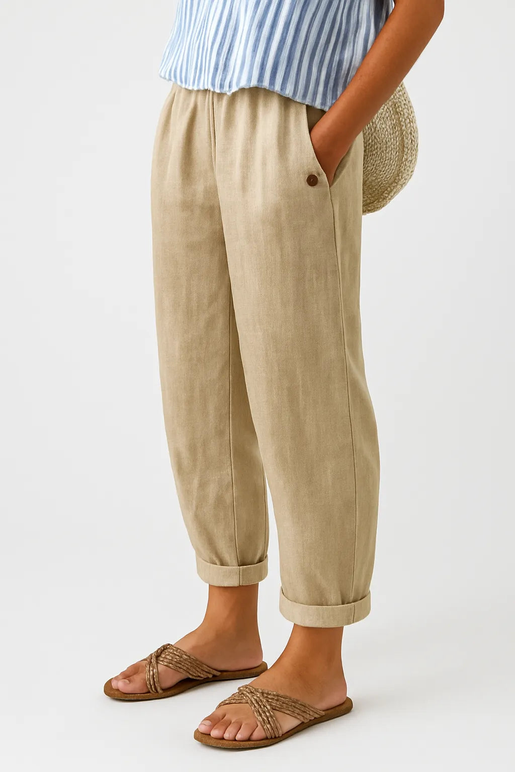 Rae Women's Straight Leg Linen Trousers