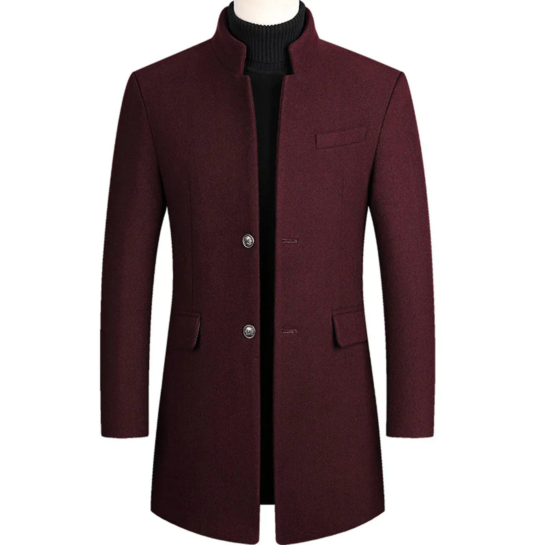Long Formal Men’s Coat with Timeless Elegance