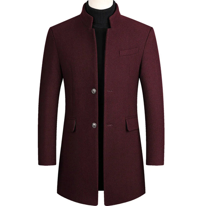 Long Formal Men’s Coat with Timeless Elegance