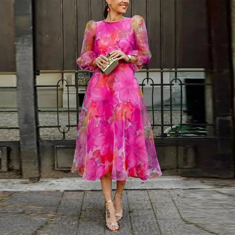 Rosalie Women's Floral Wedding Guest Midi Dress