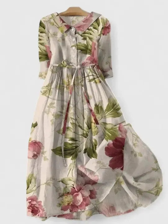 Saoirse Women's Floral Collared A-Line Midi Dress