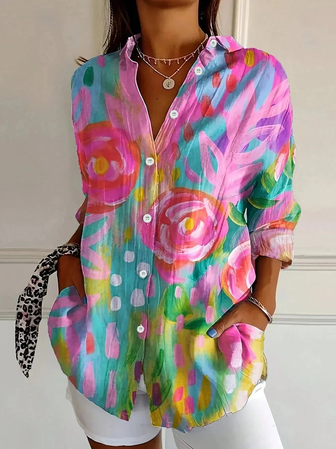 Saskia Women's Floral Button-Down Blouse