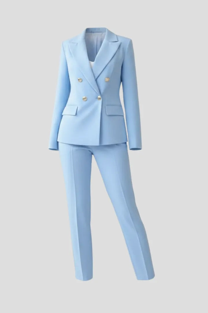 Scarlett Women's Double-Breasted Blazer Suit Set