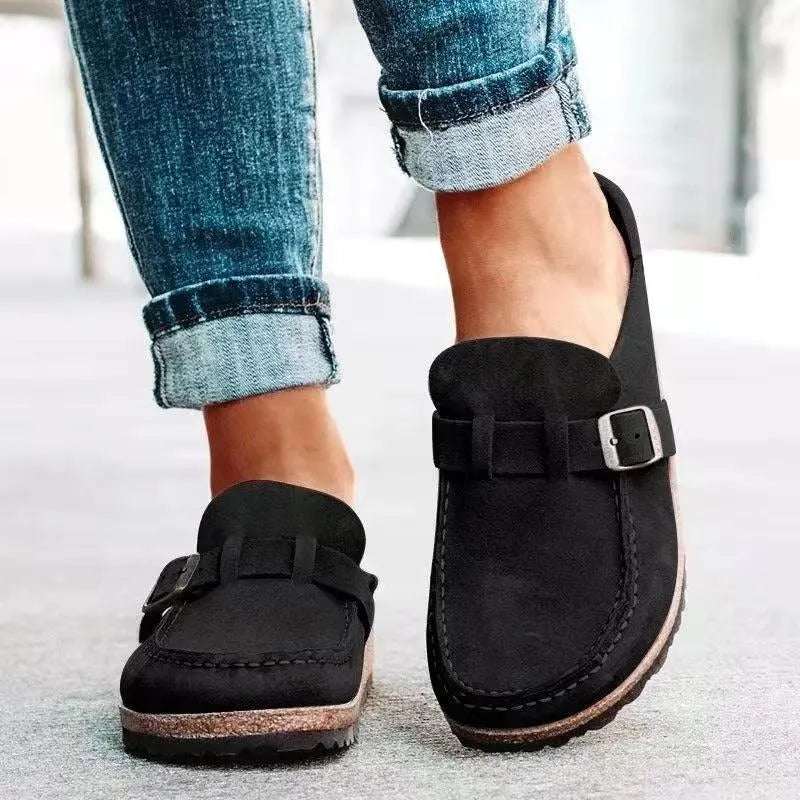 Sophia Women's Buckle Suede Slip-On Loafers
