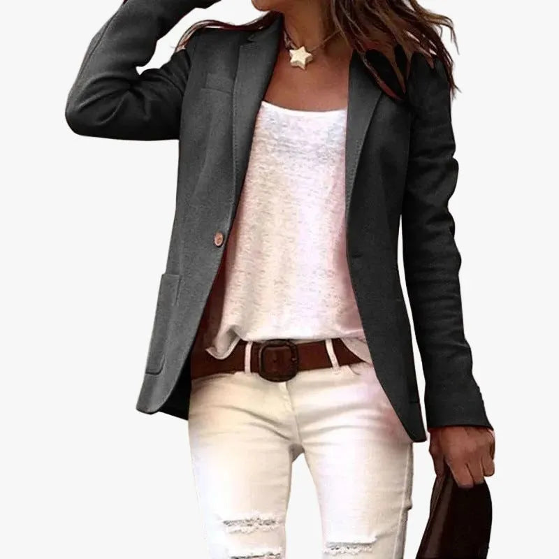 Theophania Women's Notch Lapel Button-Down Blazer